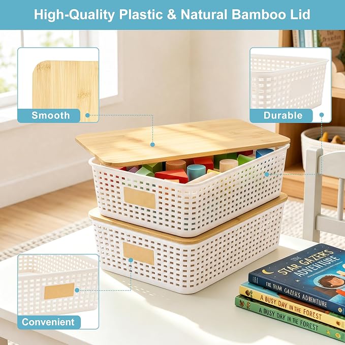 4 Pack Plastic Storage Bins - Image 2