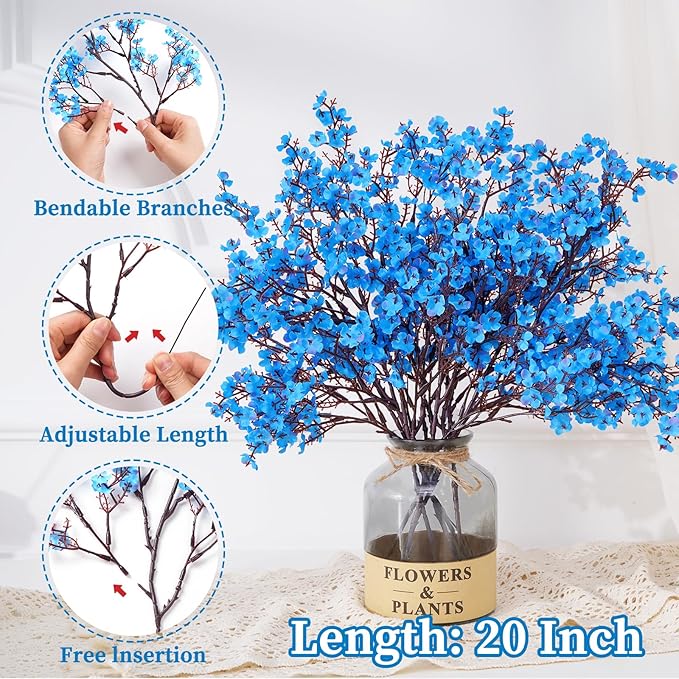 10 Pcs Fake Flowers, Real Touch Babys Breath Artificial Flowers, Full Baby - Image 3