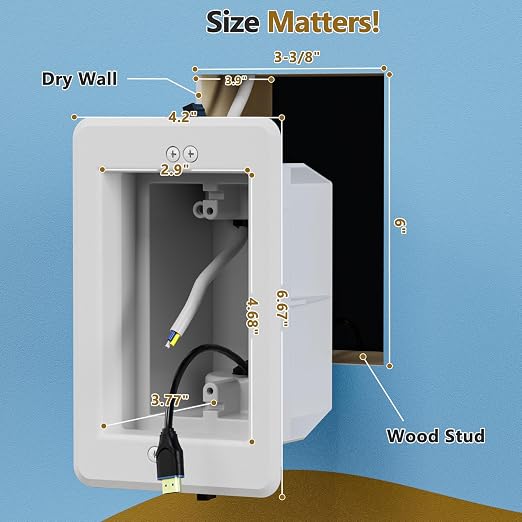 DVFR1W-1 Recessed Outlet Box, Outlet Mounting Box - Image 2