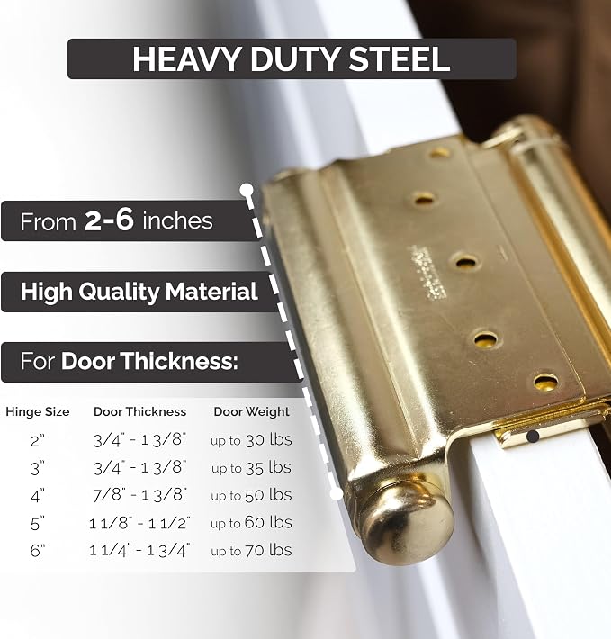 Self Closing Double Action Spring Door Hinge Saloon Matte Black 3 Inch - Image 3