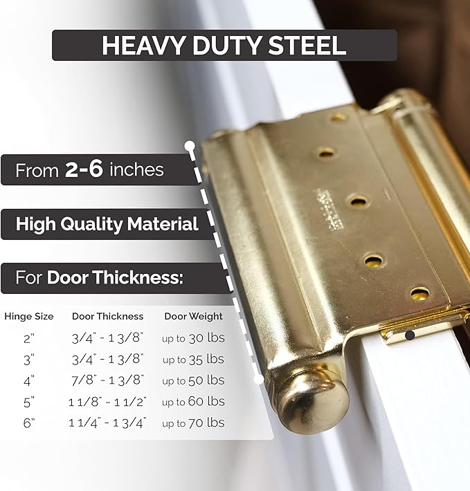 Self Closing Double Action Spring Door Hinge Saloon Matte Black 6 Inch - Image 3