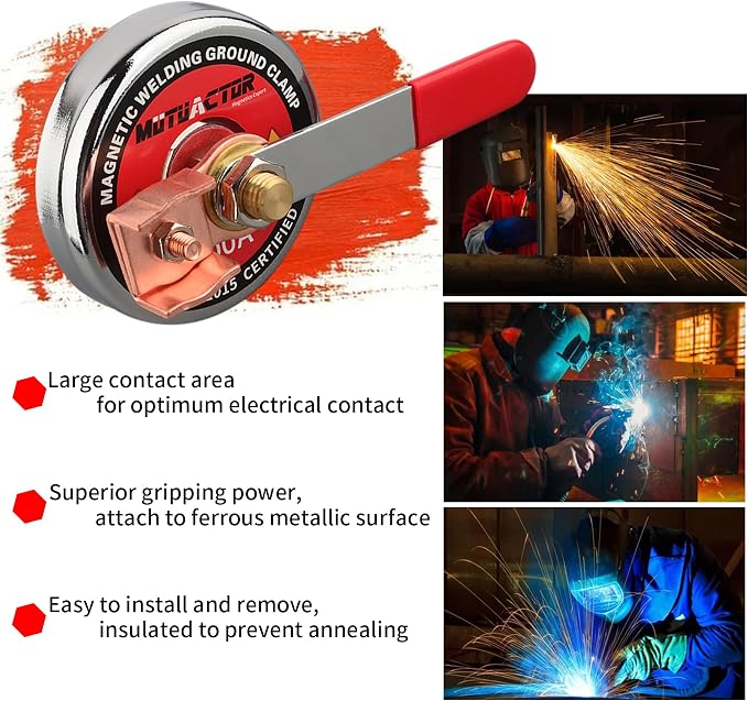 MUTUACTOR 500 AMP Magnetic Welding Ground Clamp, Φ3.34” Strong Gripping Quick - Image 6