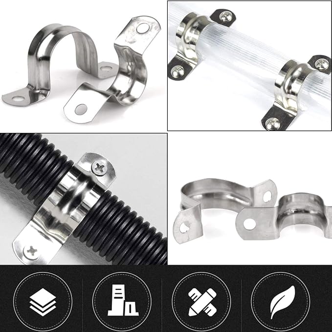 30 Pack M40 Stainless Steel Rigid Pipe Strap, Heavy Duty Pipe Fasten Holder - Image 2