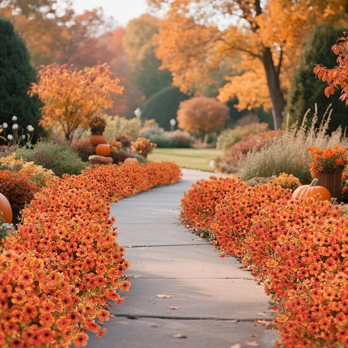 24 Pcs Artificial Fall Flowers Fake Mums - Image 7