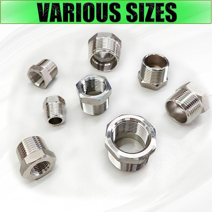 2 Pcs 304 Stainless Steel 3/4" Male to 1/4" Female Reducer Bushing, 3/4 Inch - Image 8
