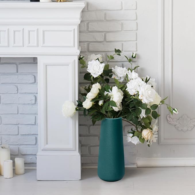 D'vine Dev 11 Inch Ceramic Flower Vase Textured Finishing, Minimalist Design - Image 6