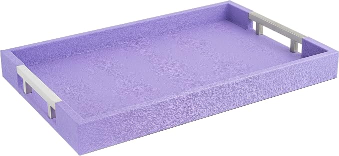 Modern Elegant 17.5"x12" Rectangle Purple Lavender Shagreen Faux Leather by HomeRedefined