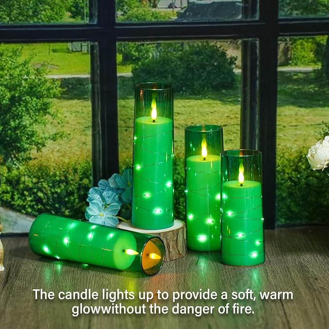 Flameless Candles, with Embedded Star String, Battery Operated Candles - Image 5