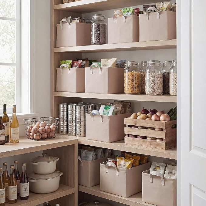 StorageWorks Fabric Storage Bins, Closet Bins, Light Brown, Wrinkle-Resistant - Image 6