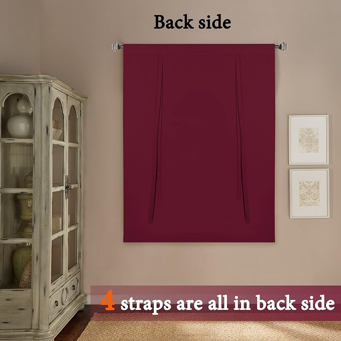 H.VERSAILTEX Red Christmas Blackout Curtain Rod Pocket Energy Efficient Small - Image 7