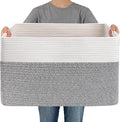 JMvicyroam 96L Large Woven Cotton Rope Blanket Basket, Freestanding by JMvicyroam
