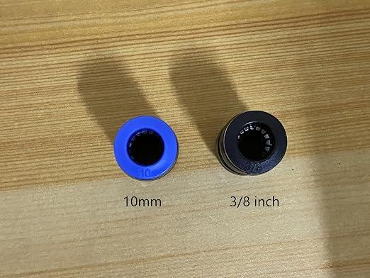 3/8" OD x 10mm OD Pneumatic quick Connector Push to Connect fittings Straight - Image 2