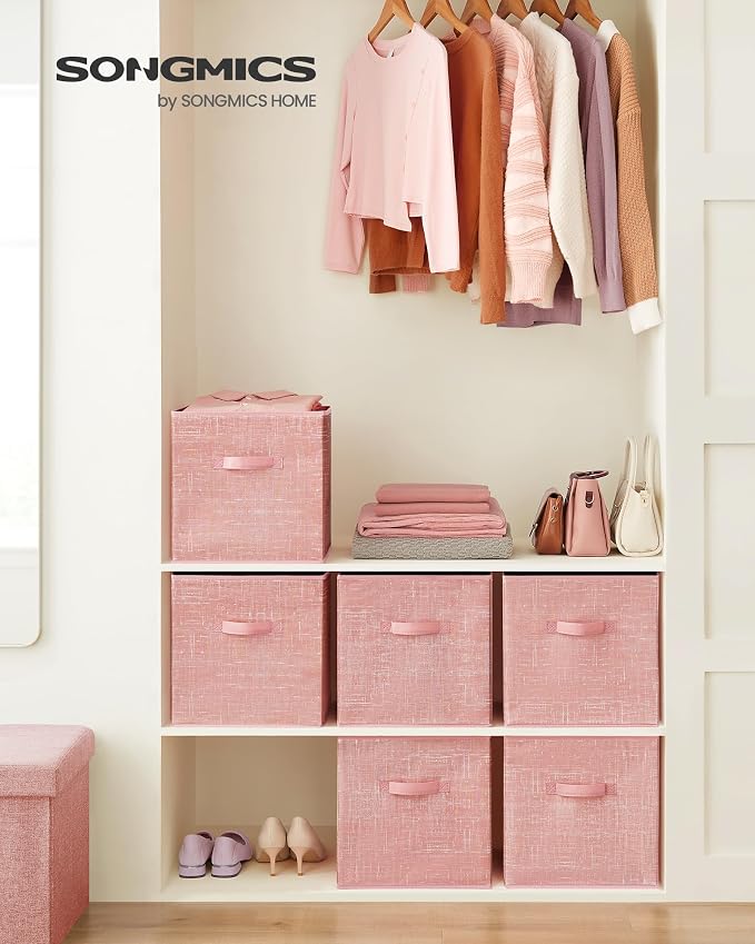 SONGMICS Storage Cubes, 13-Inch Foldable Closet Organizers | Non-Woven Fabric - Image 2