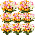 Janinka 100pcs Artificial Tulip Flowers Fake PU Tulips Faux Latex Bouquet by Janinka