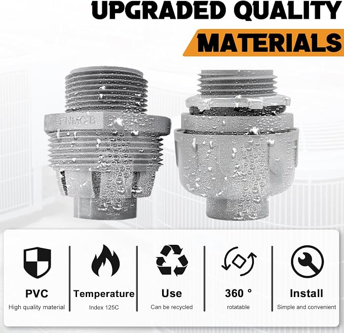 1 inch Liquid Tight Connector PVC Flexible Conduit Connector, Straight 180 - Image 6