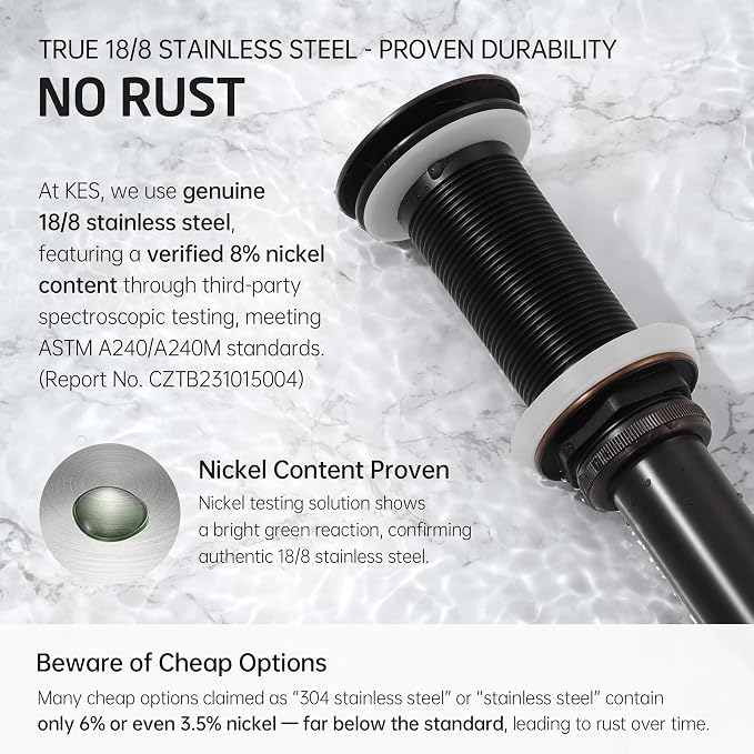 KES Oil Rubbed Bronze Bathroom Sink Drain - Image 5