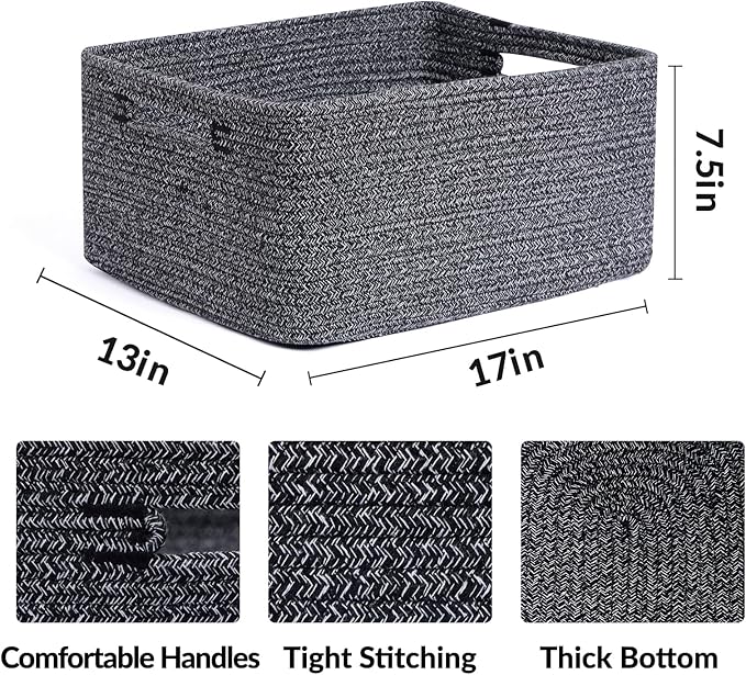 MiniArk Large Storage Baskets for Shelves, Baby Nursery, Toy Baskets Box - Image 2