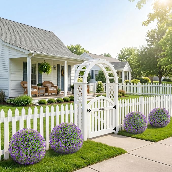 Artificial Purple Boxwood Topiary Ball Tree - Image 4