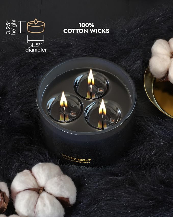 Luxury Black Candle | Large 3-Wick Jar Candle | Up to 40 Hours Burning Time | - Image 4