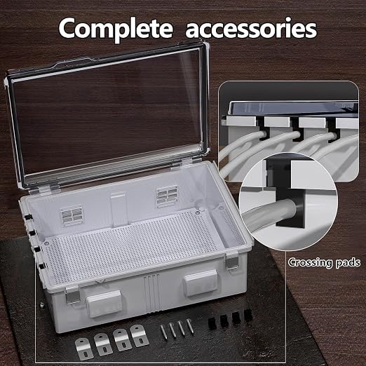 ABS Electrical Junction Box, Ventilated Design, Cable Grommets, IP65 Waterproof - Image 5