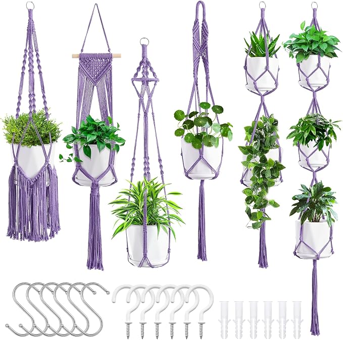 SFENNGPET Macrame Plant Hangers, handmade macromay plant hangers, indoor flower by SFENNGPET