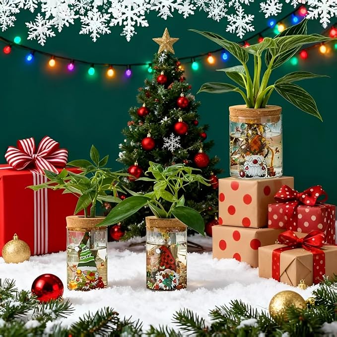Christmas Vase, Christmas Themed Propagation Stations, Glass Propagation Vases - Image 4