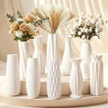 10-Piece 8 Inch White Ceramic Vases Set by KOPWVAGreenPlantKingdom