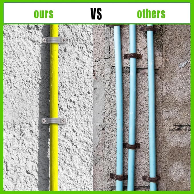 1-1/2 Inch PVC Pipe Strap, 2-Holes Conduit Pipe Clamps Plastic Pipe Supports - Image 5