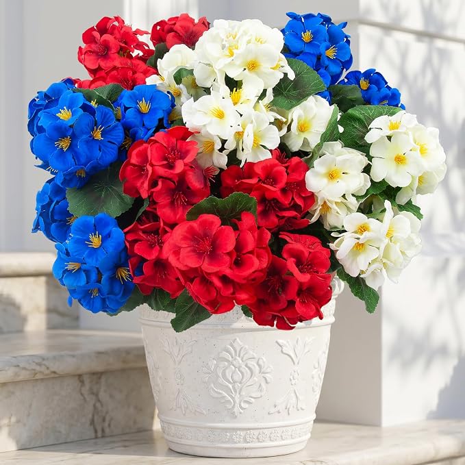 Hananona 12 Pcs Artificial Geranium Flowers - Image 6