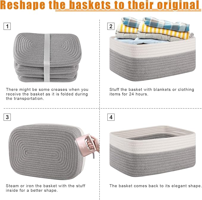 OIAHOMY 4 PACK 12L Storage Baskets - Image 7