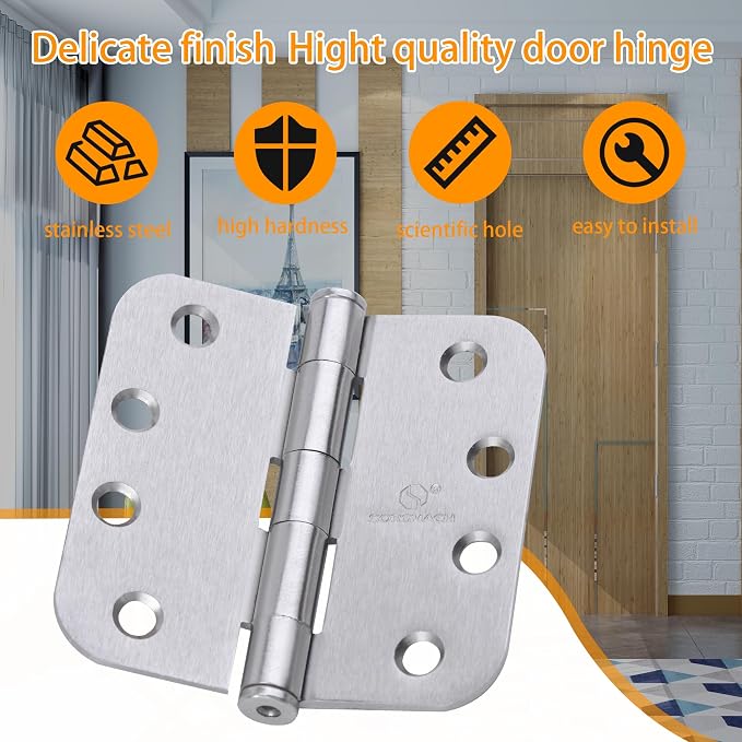 Satin Nickel Heavy Duty Hinge 4 X 4 Inch Commercial Door Hinges - Image 5