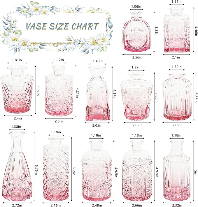 SUPMIND Glass Bud Vases Set, Home Decor, Table Decoration, Baby Shower - Image 3