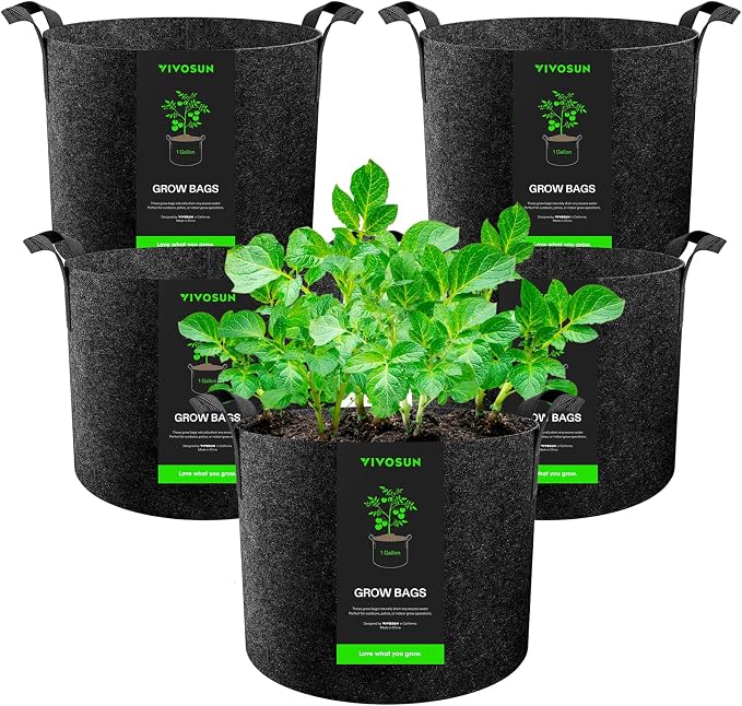 VIVOSUN 5-Pack 1 Gallon Plant Grow Bags Fabric Pots by Unknown