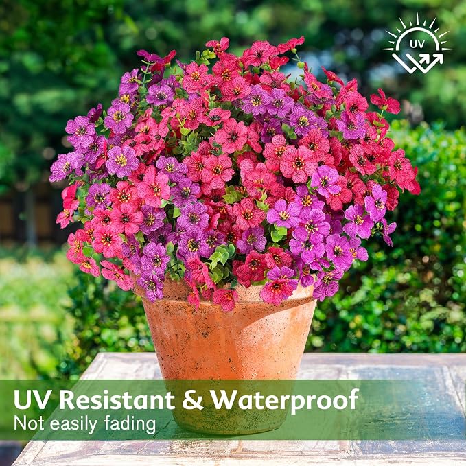 AGIRL Artificial Flowers Outdoor UV Resistant Fake Plant Garden Patio Decor | - Image 4