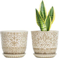 Gepege Ceramic Plant Pots, 6 Inch Indoor Planters by Gepege