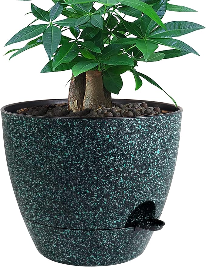 UOUZ 12 inch Large Self Watering Pots, Plastic Planters by UOUZ