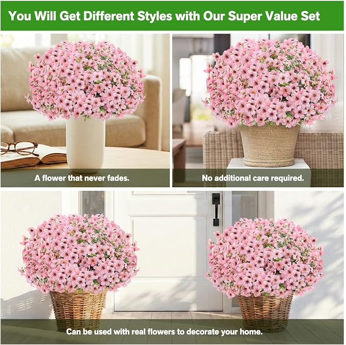 13 Bundles Artificial Flowers for Outdoors Summer Decoration | Silk Realistic - Image 5