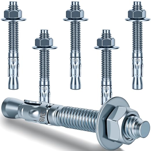3/8 x 3 inch Wedge Anchors, Galvanized Concrete Anchors, Concrete Wall Anchors by Unknown