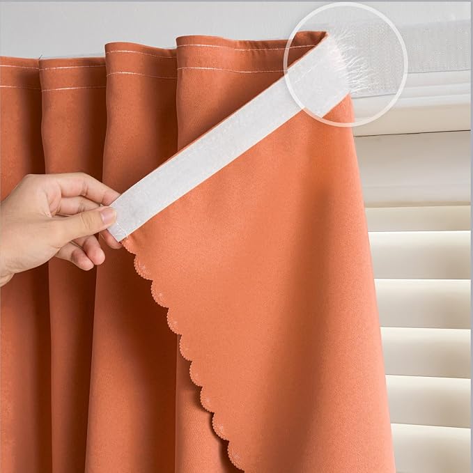 Self Adhesive Curtains, No Drilling Curtains, Easy Installation by gonnrly