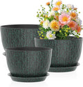 Meowell 12/10/9 inch Large Plant Pots, 3 Pack Wide Flower Pots by Meowell