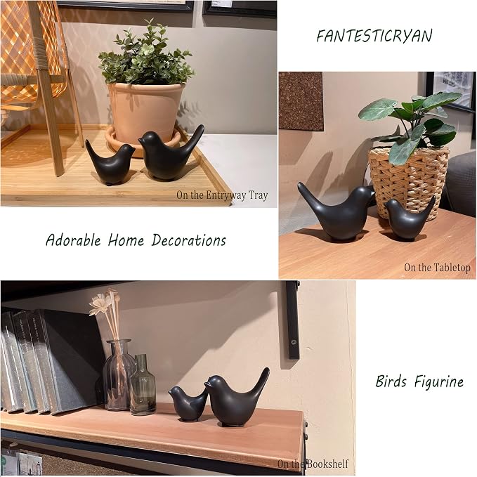 FANTESTICRYAN Small Birds Statues Home Decor, Modern Style, S&L | Ceramic - Image 4