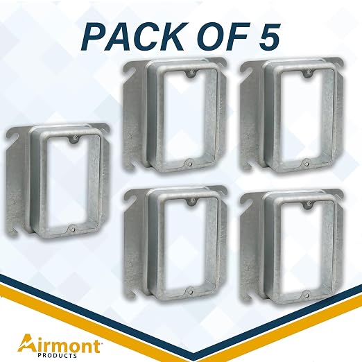 Airmont Products 1-1/4" Raised Mud Rings, Square Device Cover, 1-Gang Outlet - Image 2
