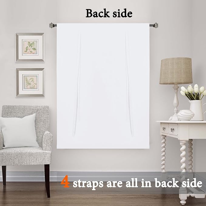H.VERSAILTEX Pure White Curtain Thermal Insulated Tie Up Window Shade Light - Image 7