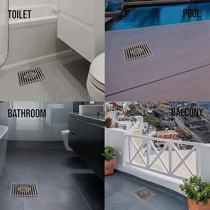 Shower Floor Drain, Gravity Spring Design Drain, Copper Large Displacement - Image 5