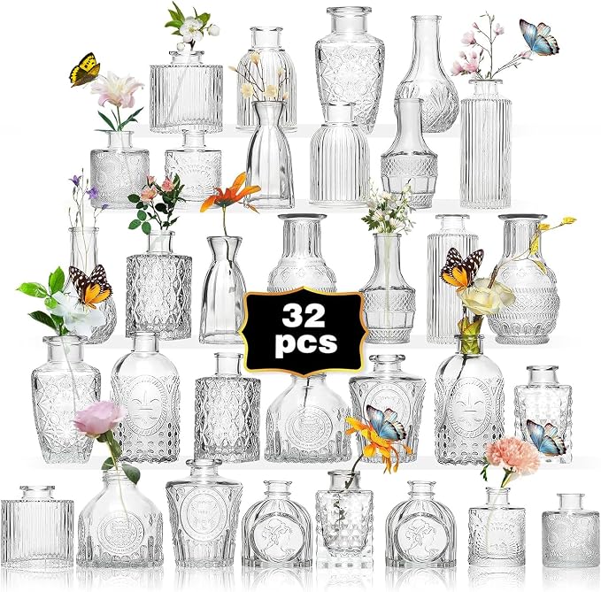 Glass Bud Vase Set of 32PCS Wedding Centerpieces by Unknown