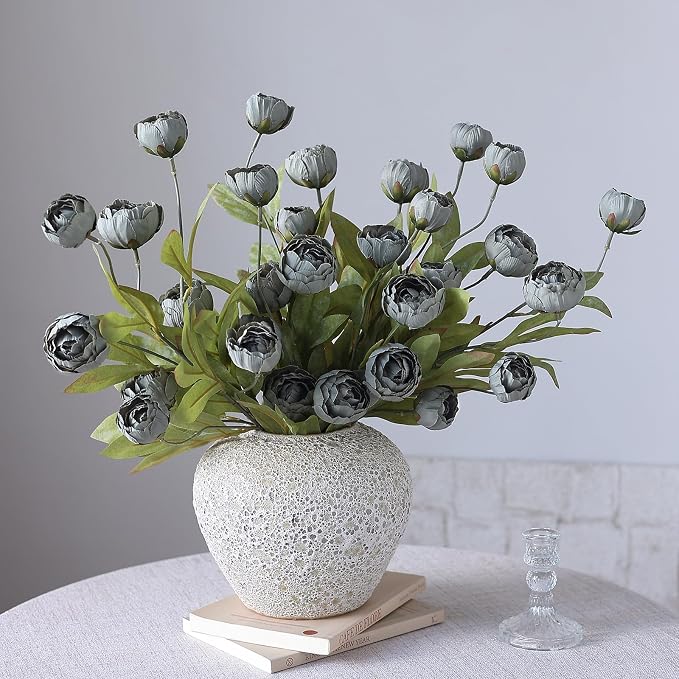 6 Pcs 27" Faux Silk Peony Artificial Flowers Stems - Image 6