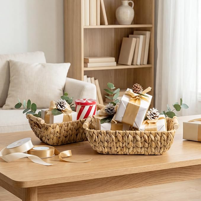 StorageWorks Small Storage Basket, Seagrass Woven Basket - Image 8