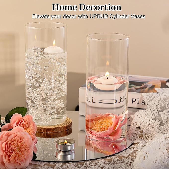 UPBUD 8 Inch Glass Cylinder Vases - Image 6