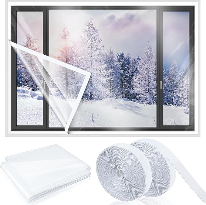 Beveer Window Insulation Kit 26 x 38 Inch, Cuttable Film, Waterproof | Window by Beeveer