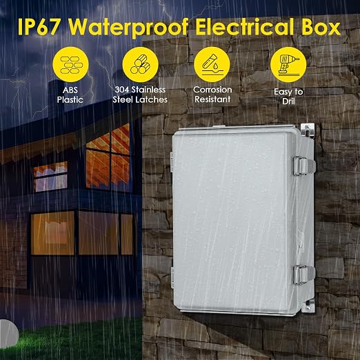 ABS Outdoor Electrical Junction Box Waterproof 16.1''×12.2''×7.1'' | - Image 2